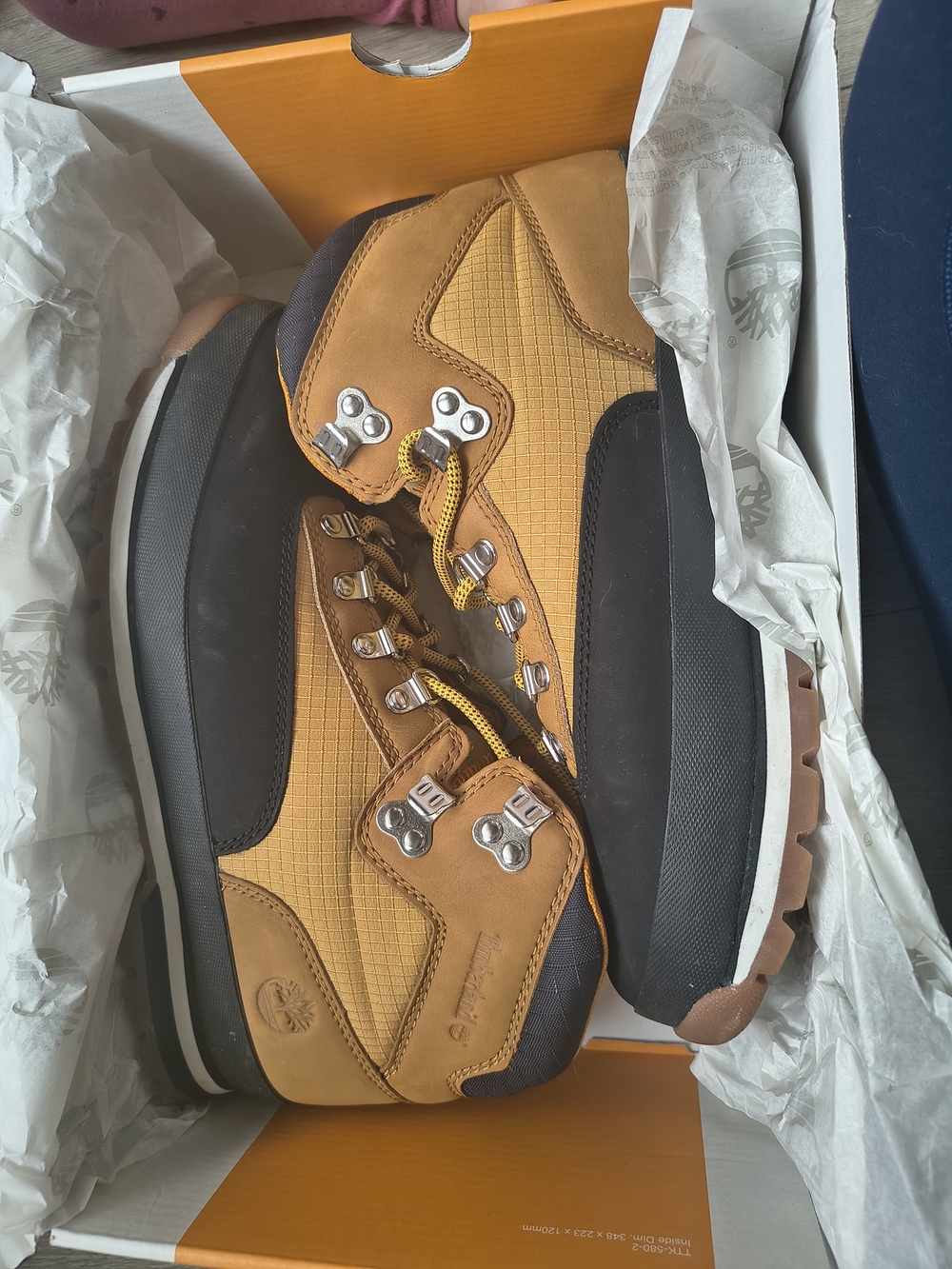 Timberland Tan and Black Hiking Boots